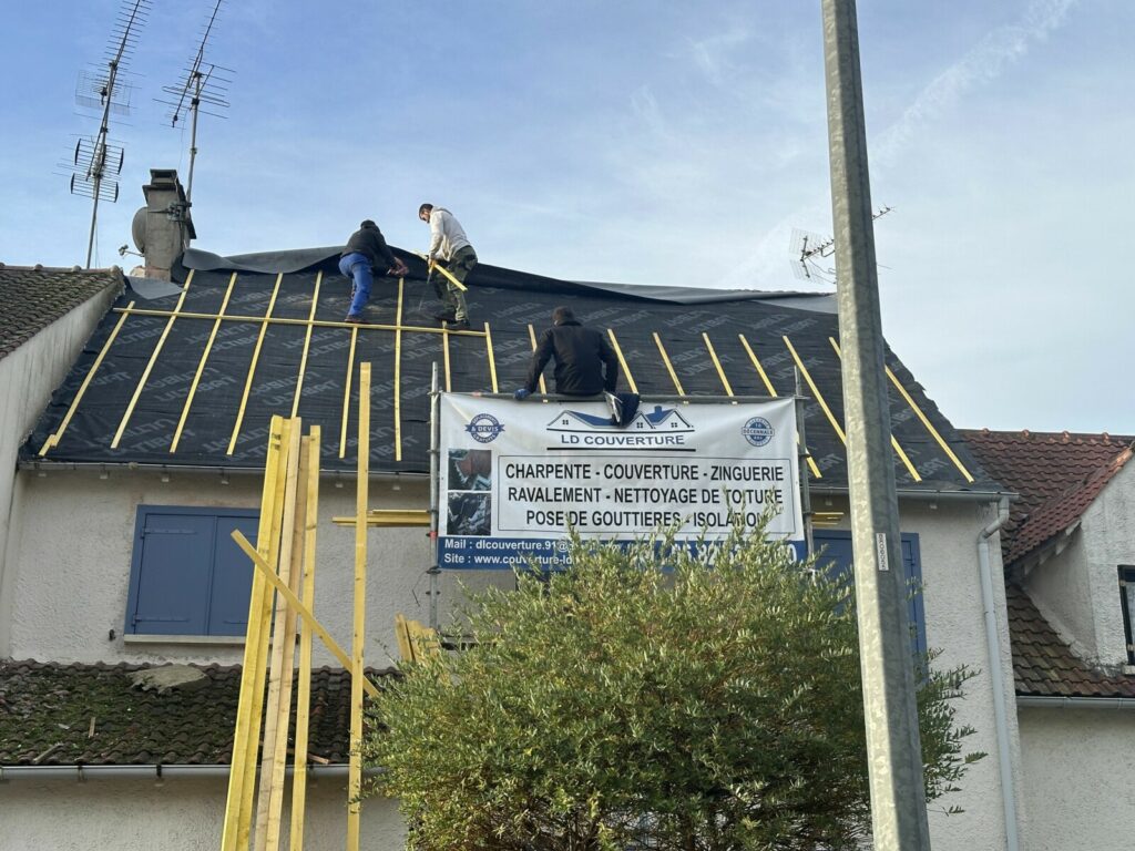Doublage chevrons et rénovation toiture 91 Breuillet - Couvreur Désiré Dawson Lafleur 